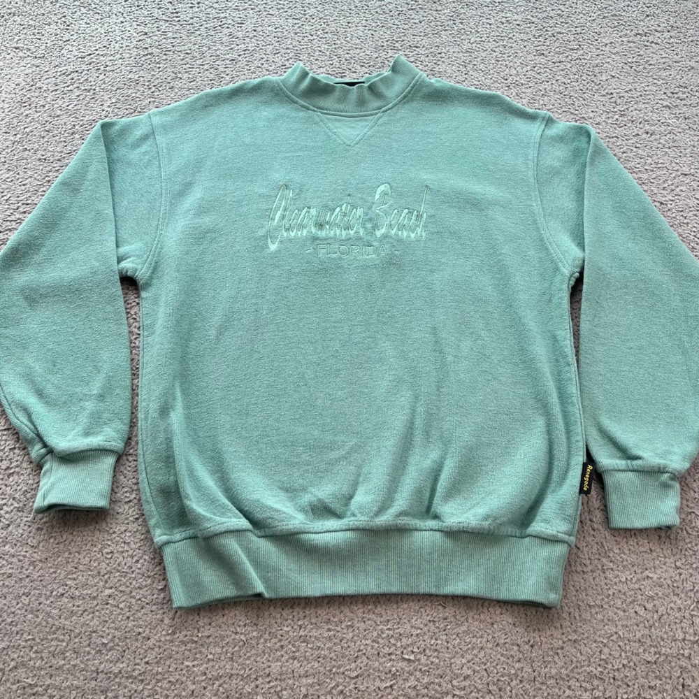 Vintage Renegade Club Clearwater Beach Florida Sweatshirt Seafoam Green Medium